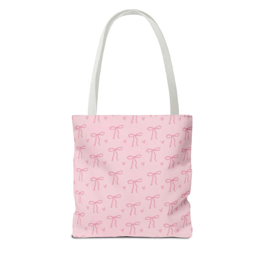 Bow Tote Bag - Coquette Pink Design